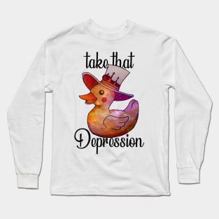 Take That Depression -  Funny And Cute Hazbin Hotel Duck Long Sleeve T-Shirt